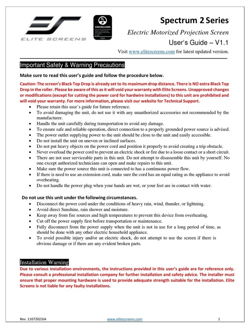 Elite Screens Spectrum 2 Series user guide