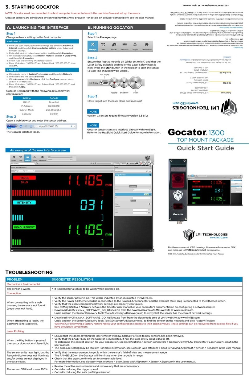 LMI Technologies Gocator 1300 quick start guide