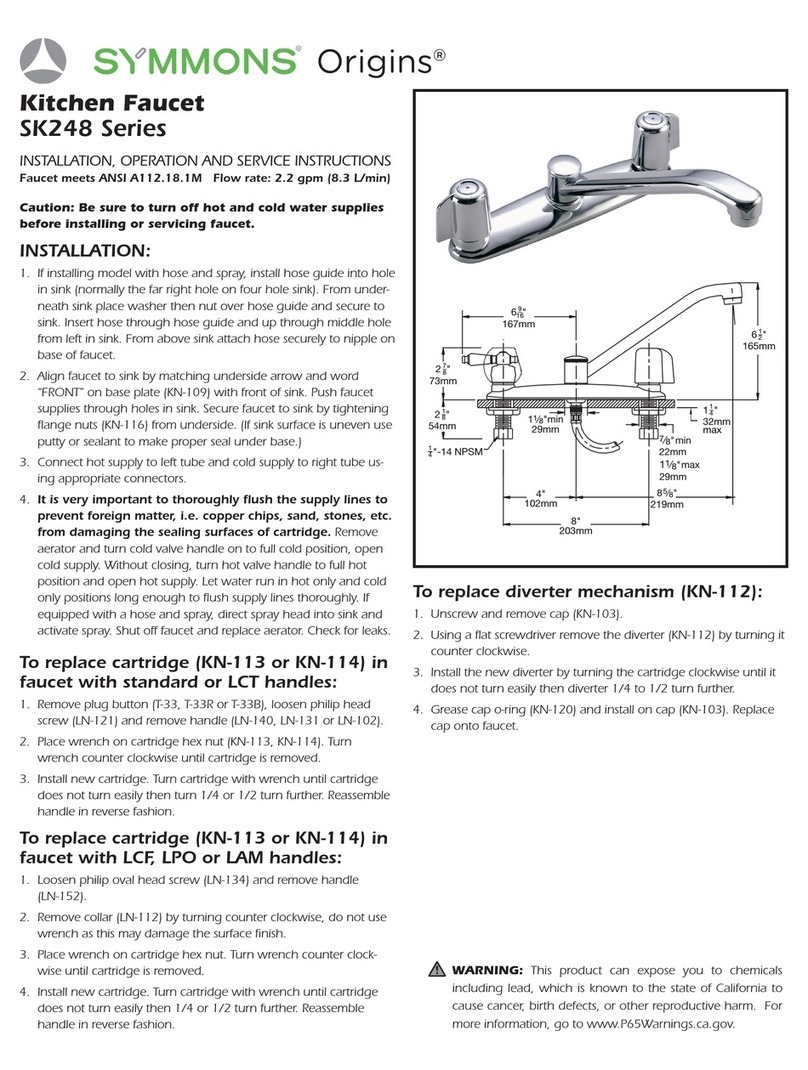 Symmons Origins SK248 Series Manual Symmons Origins SK248 Series Manual