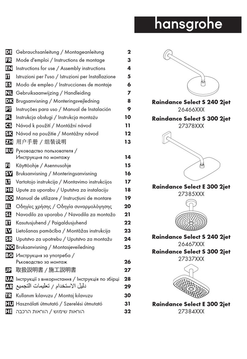Hans Grohe Raindance Select S 240 2jet 26466 Series Instructions for use/assembly instructions