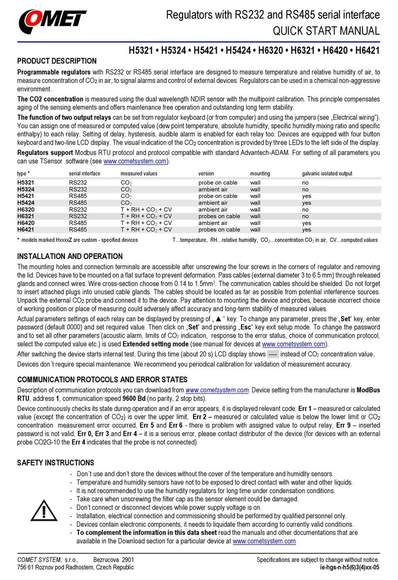 Comet H5421 Quick start manual