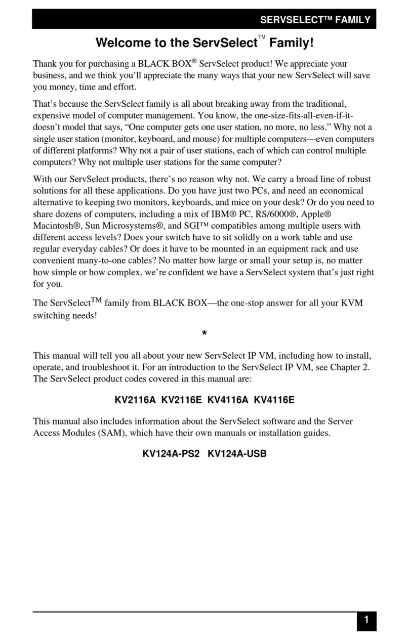 Black Box ServSelect KV124A-PS2 instruction manual