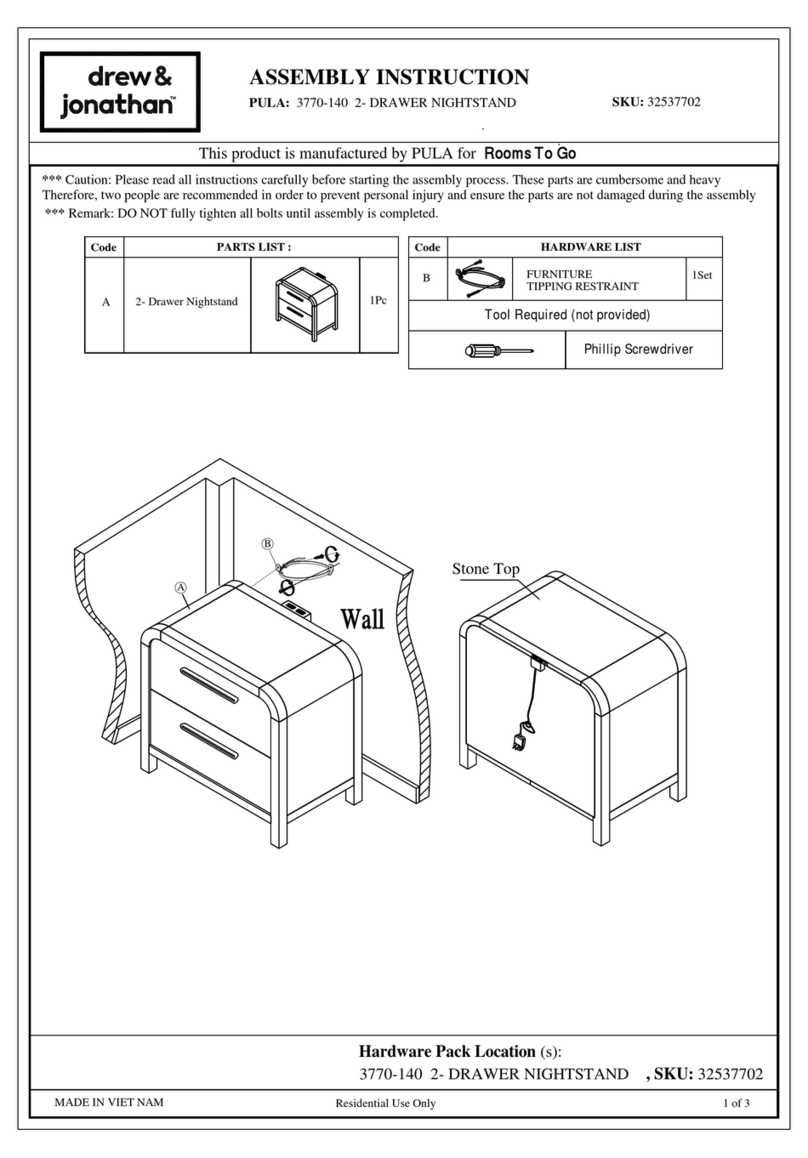 drew & jonathan PULA 3770-140 Assembly instruction