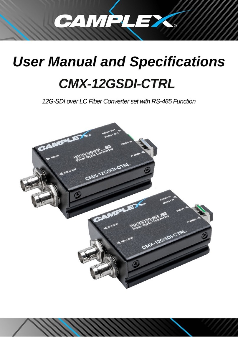 Camplex CMX-12GSDI-CTRL User manual and specifications