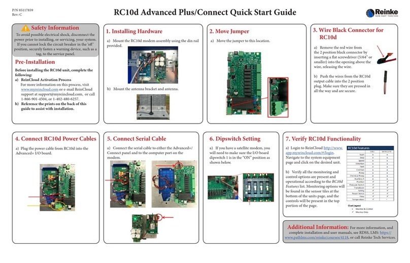 Reinke RC10d Advanced Plus quick start guide