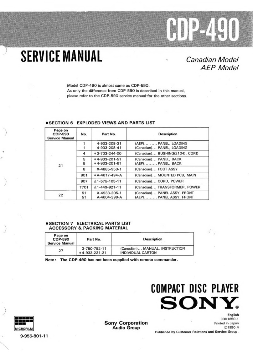 Sony CDP-490 User manual