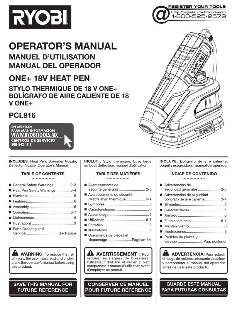 Ryobi PCL916 Operator's manual