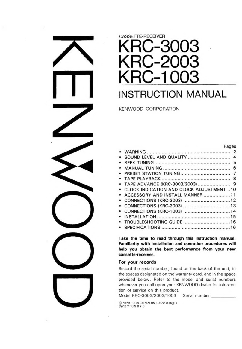 Kenwood KRC-3003 User manual