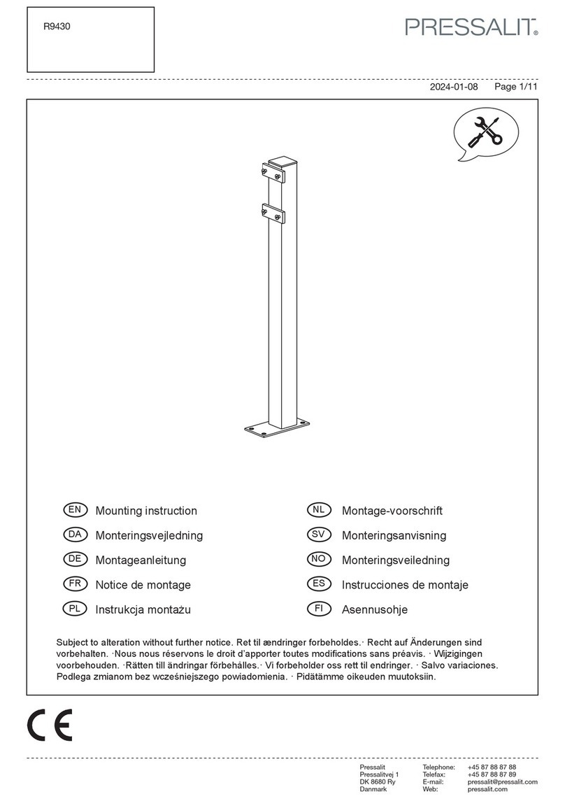 Pressalit R9430 Mounting instruction