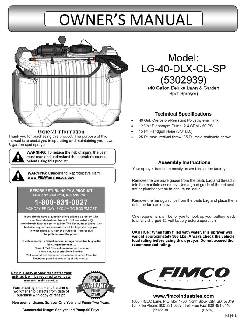 Fimco LG-40-DLX-CL-SP owner's manual
