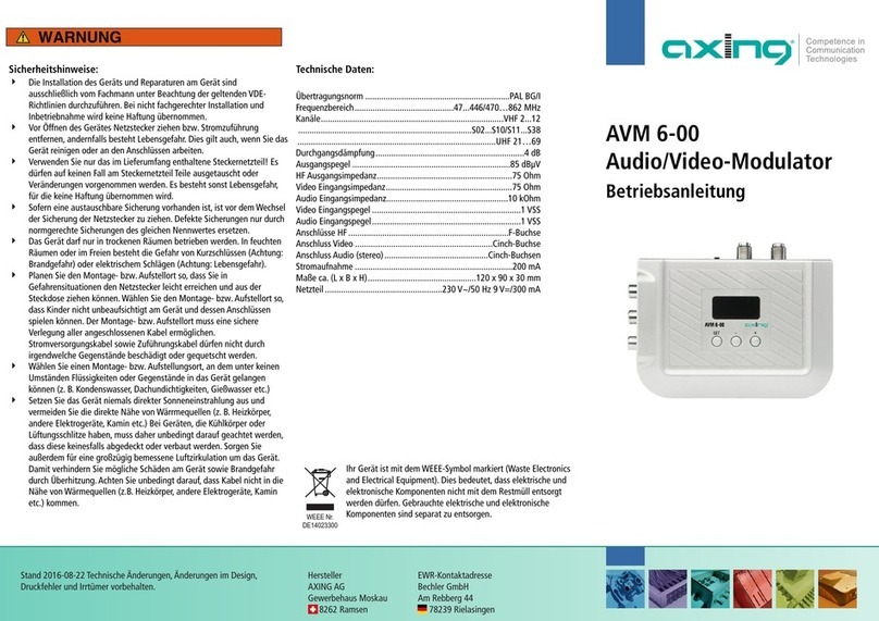 axing AVM 6-00 User manual axing AVM 6-00 User manual