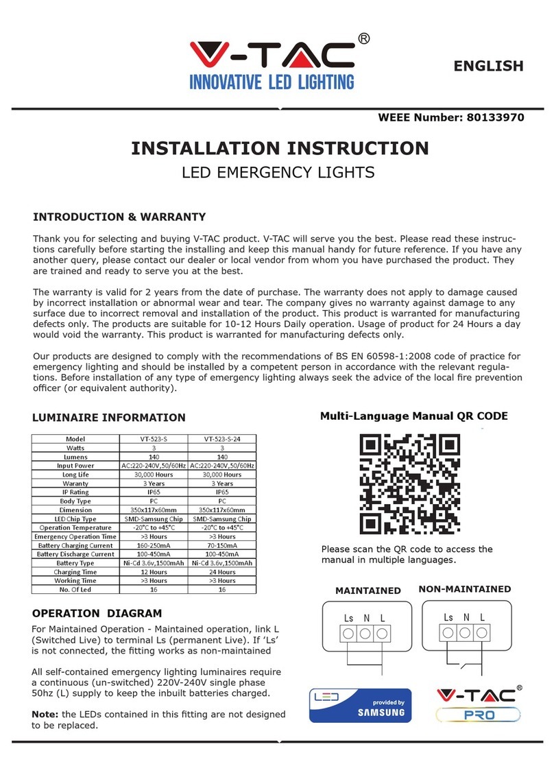 V-TAC VT-523-S installation instructions