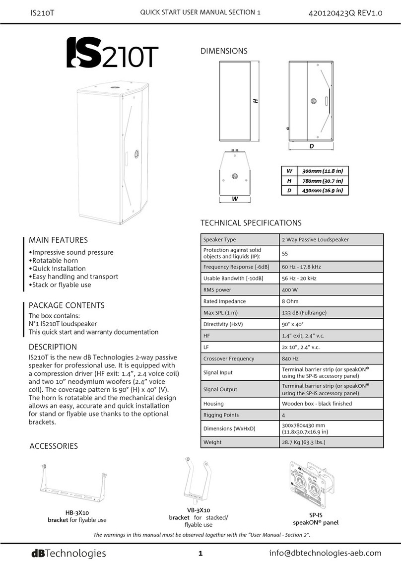 dB Technologies IS 210T Manual
