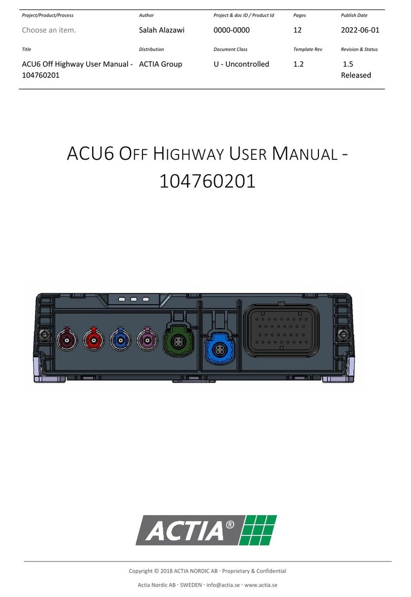 Actia ACU6 User manual