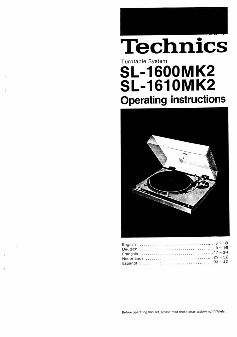 Technics SL-1600MK2 User manual