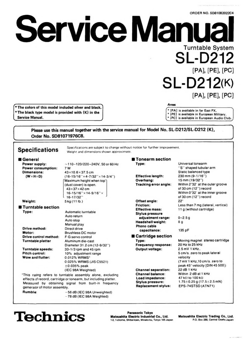 Technics SL-D212 User manual