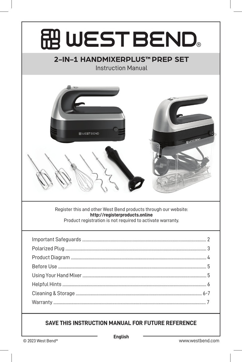 West Bend HANDMIXERPLUS User manual