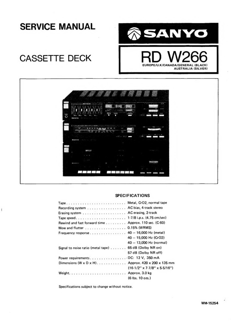 Sanyo RD W266 User manual