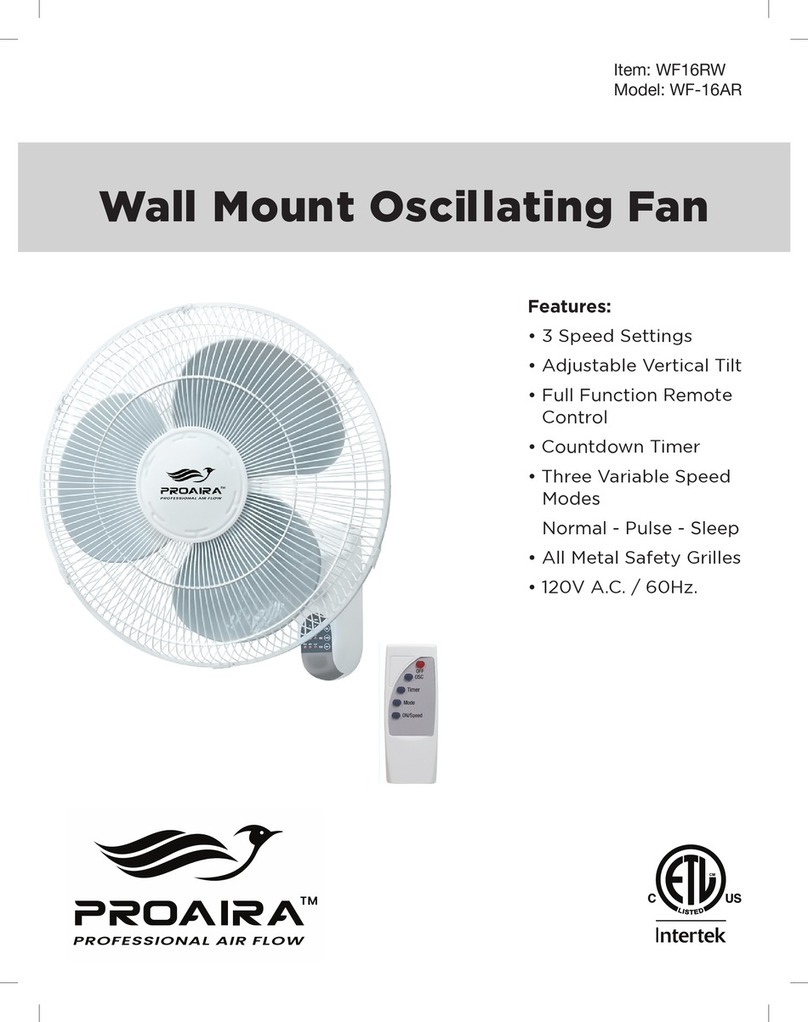 PROAIRA WF-16AR manual