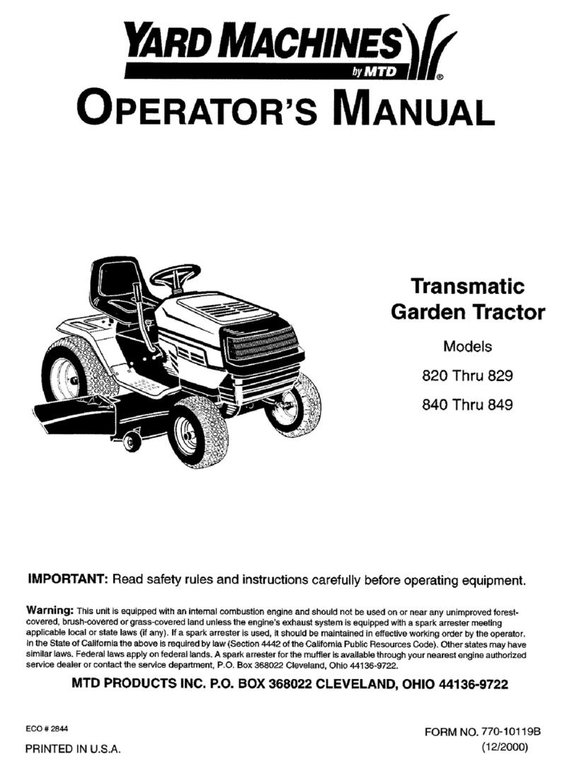 MTD Yard Machine 820 User manual