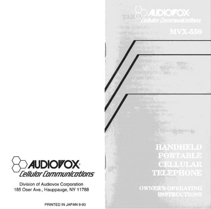 Audiovox MVX-550 Operation manual Audiovox MVX-550 Operation manual