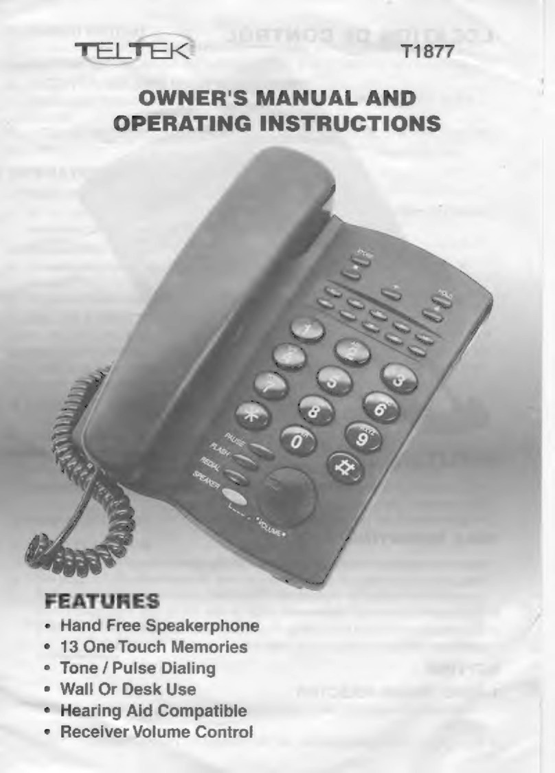 Teltek T1877 Owner's Manual and Operating Instructions