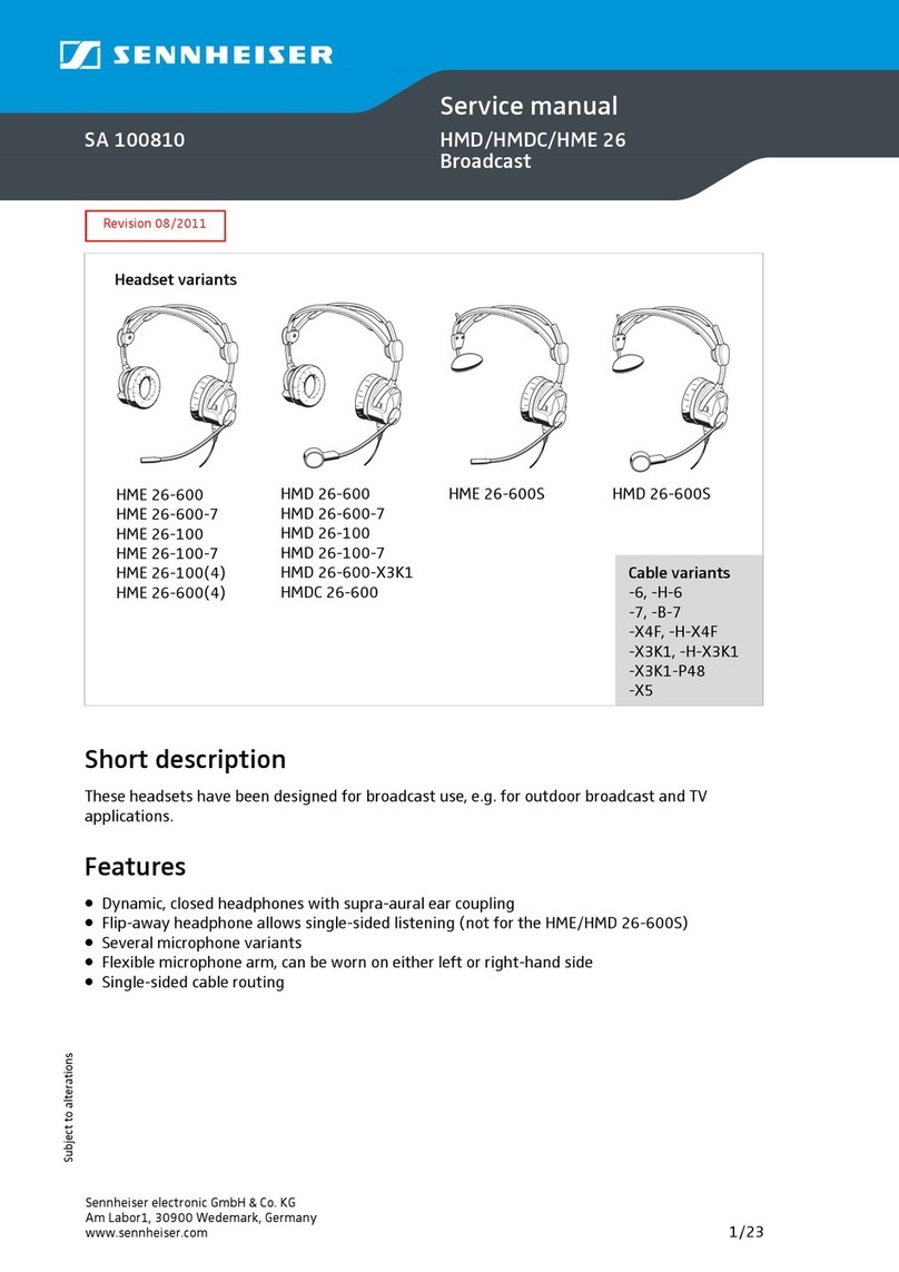 Sennheiser HME 26-600 Service manual