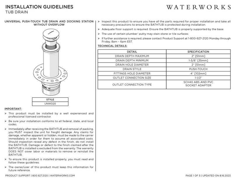 Waterworks UNWO20 Installation guidelines