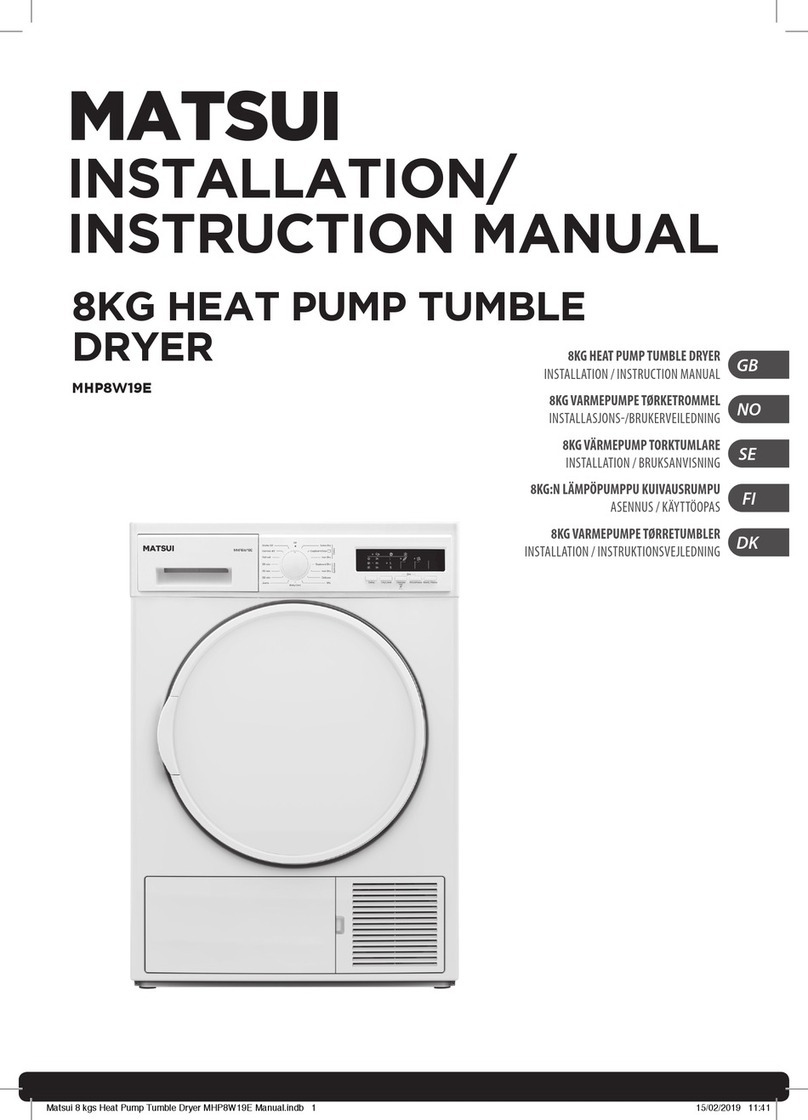 Matsui MHP8W19E Installation instructions manual