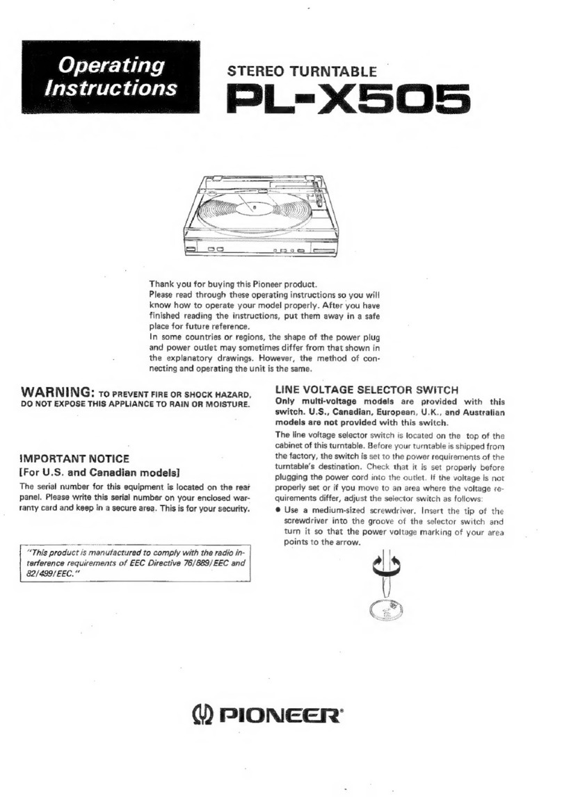 Pioneer PL-X505 User manual