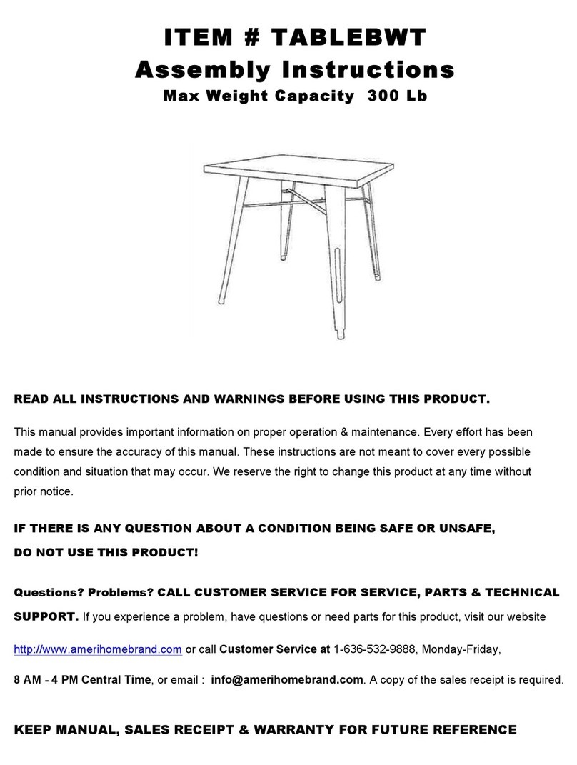 Amerihome TABLEBWT User manual