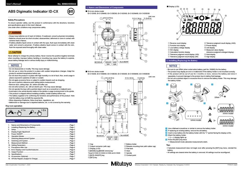 Mitutoyo ID-C125XB user manual