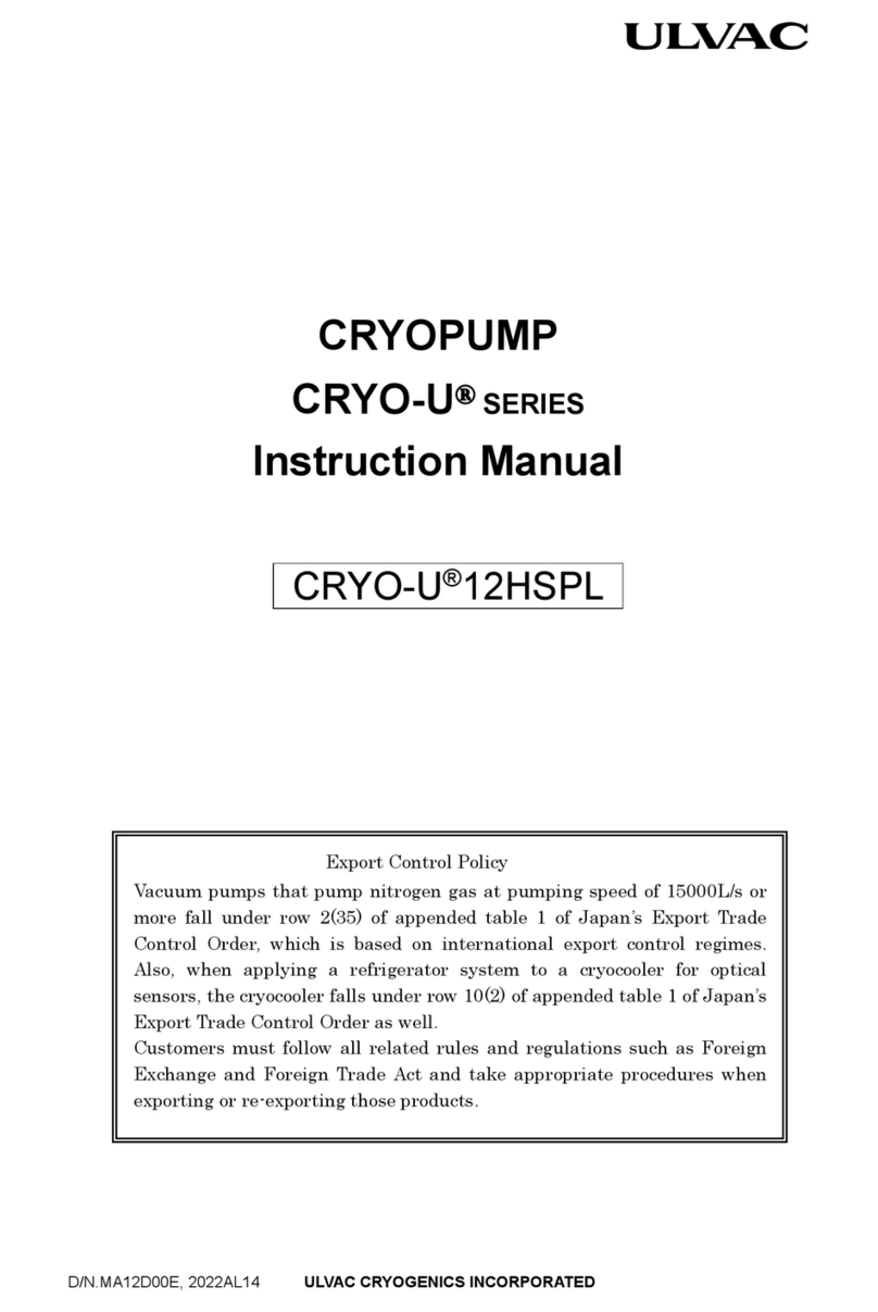 Ulvac CRYO-U Series instruction manual Ulvac CRYO-U Series instruction manual