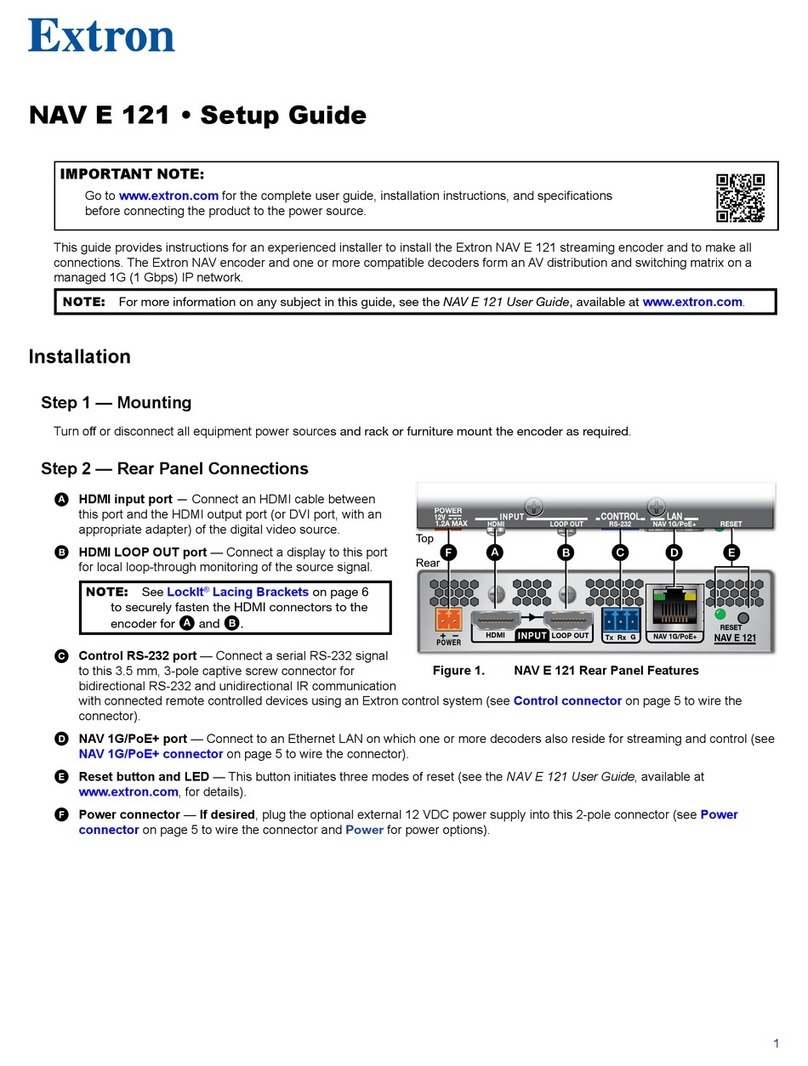 Extron electronics NAV E 121 User manual