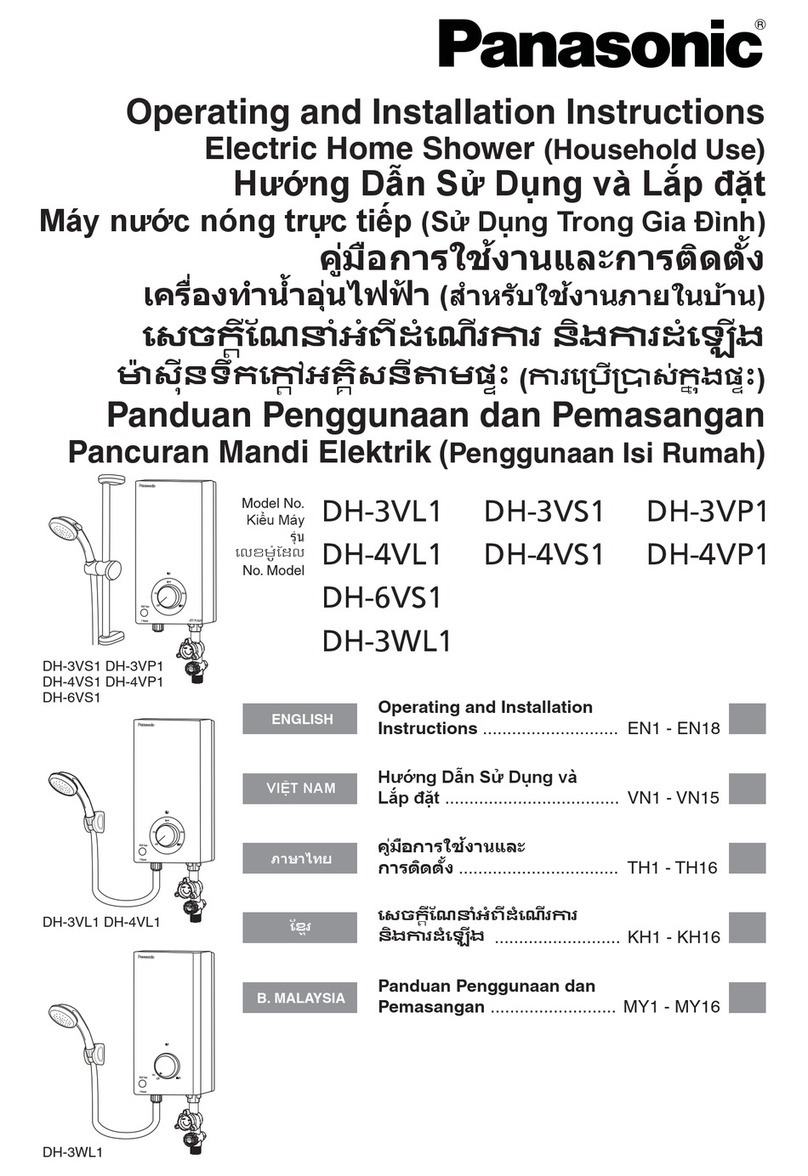 Panasonic DH-3VL1 Operating and installation instructions