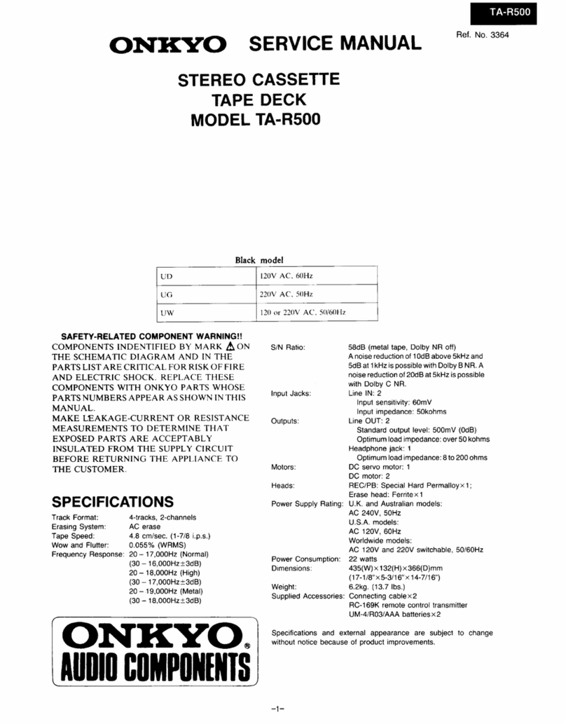 Onkyo TA-R500 User manual