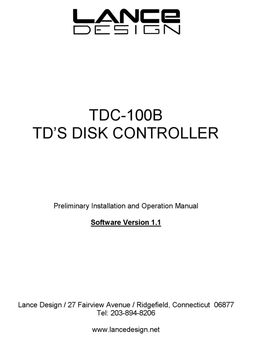 Lance Design TDC-100B Preliminary installation and operation manual