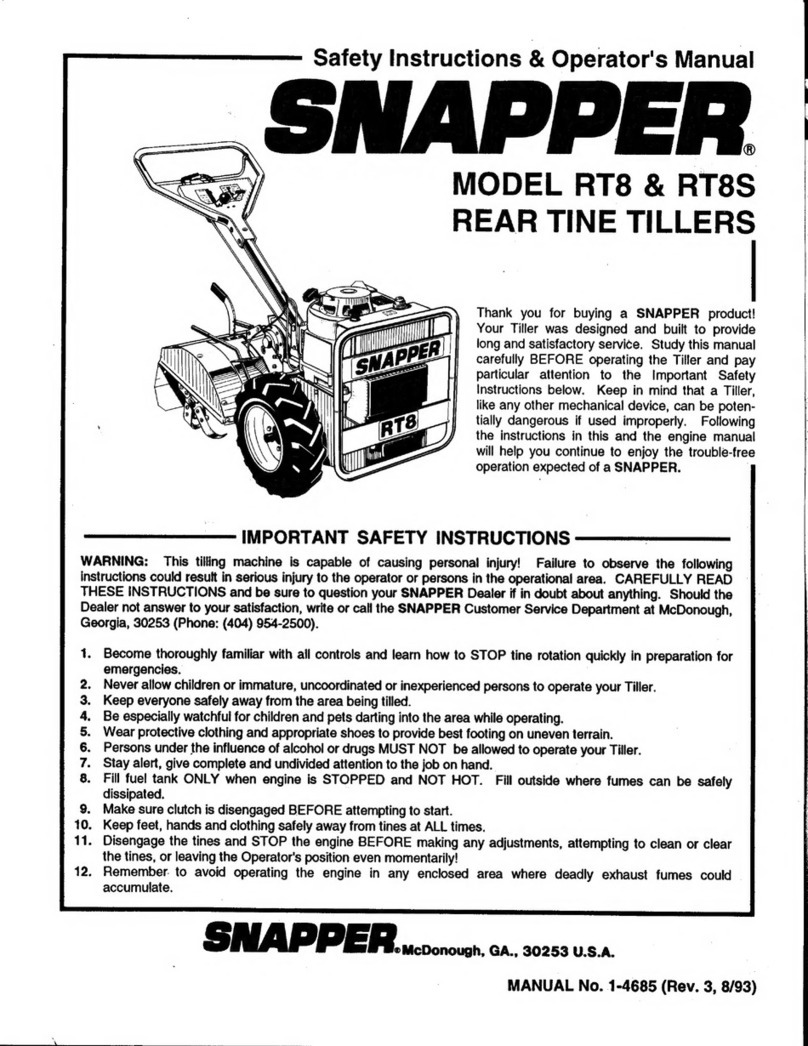 Snapper RT8 sries Operation and maintenance manual