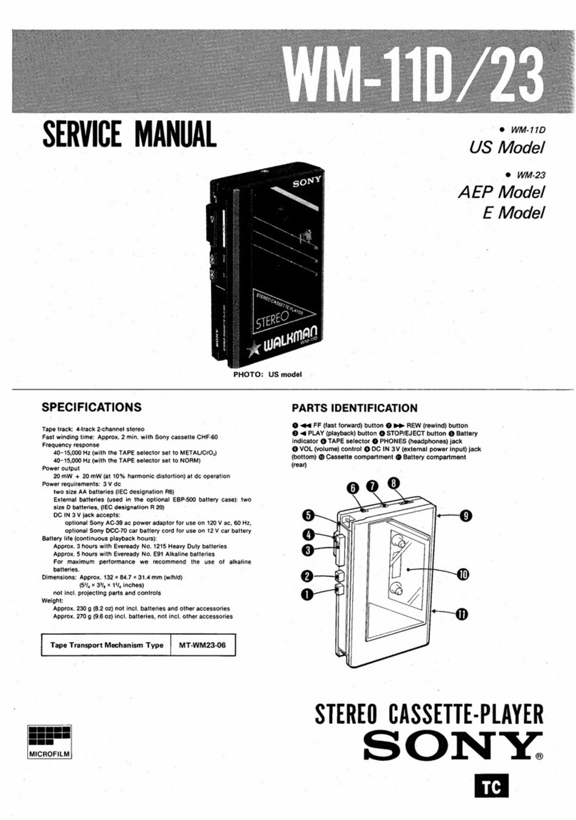 Sony WM-11D Service manual
