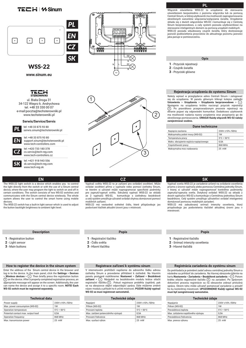 TECH Sinum WSS-22 manual