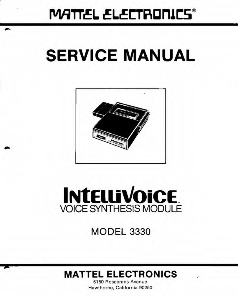 Mattel Electronics IntelliVoice 3330 Service manual