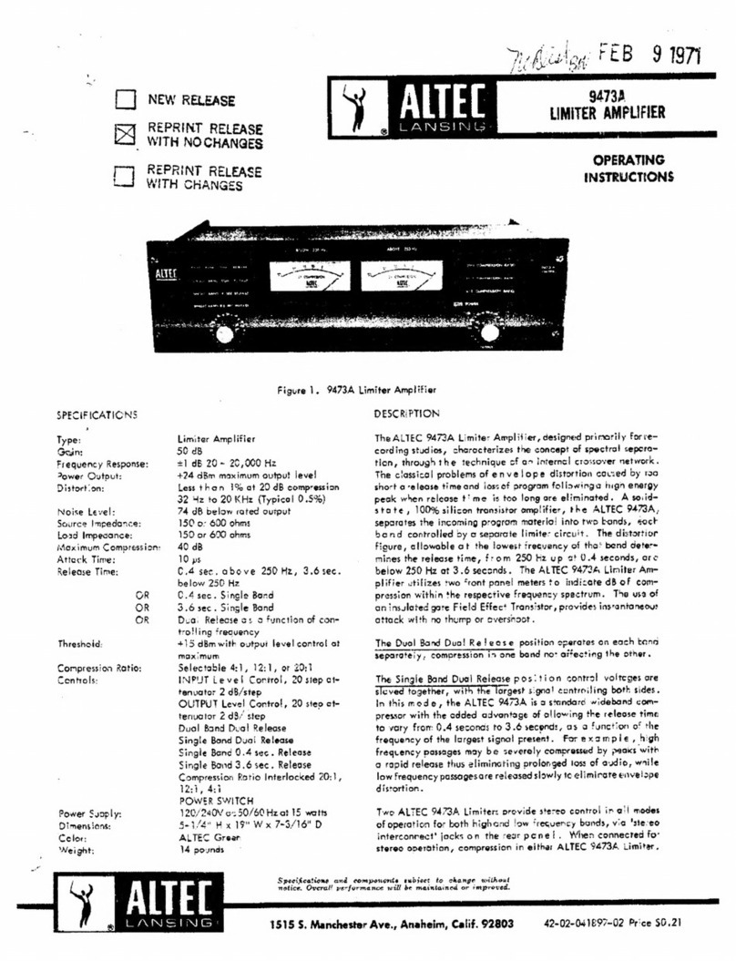 Altec Lansing 9473A User manual