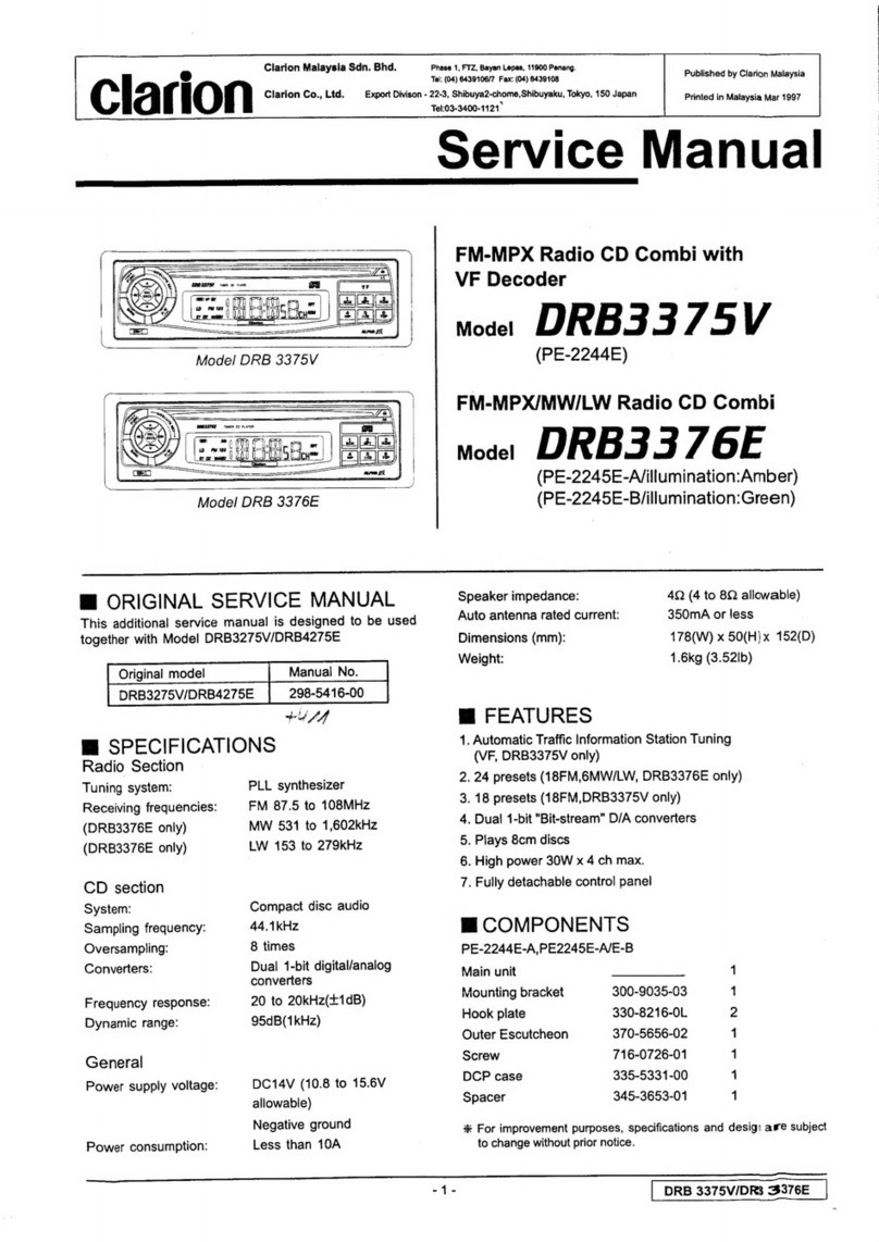 Clarion DRB3375V Service manual Clarion DRB3375V Service manual