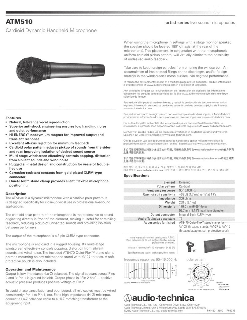 Audio Technica artist Series quick start guide