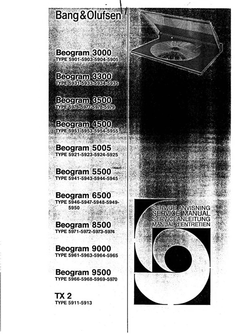 Bang & Olufsen Beogram 3000 User manual Bang & Olufsen Beogram 3000 User manual