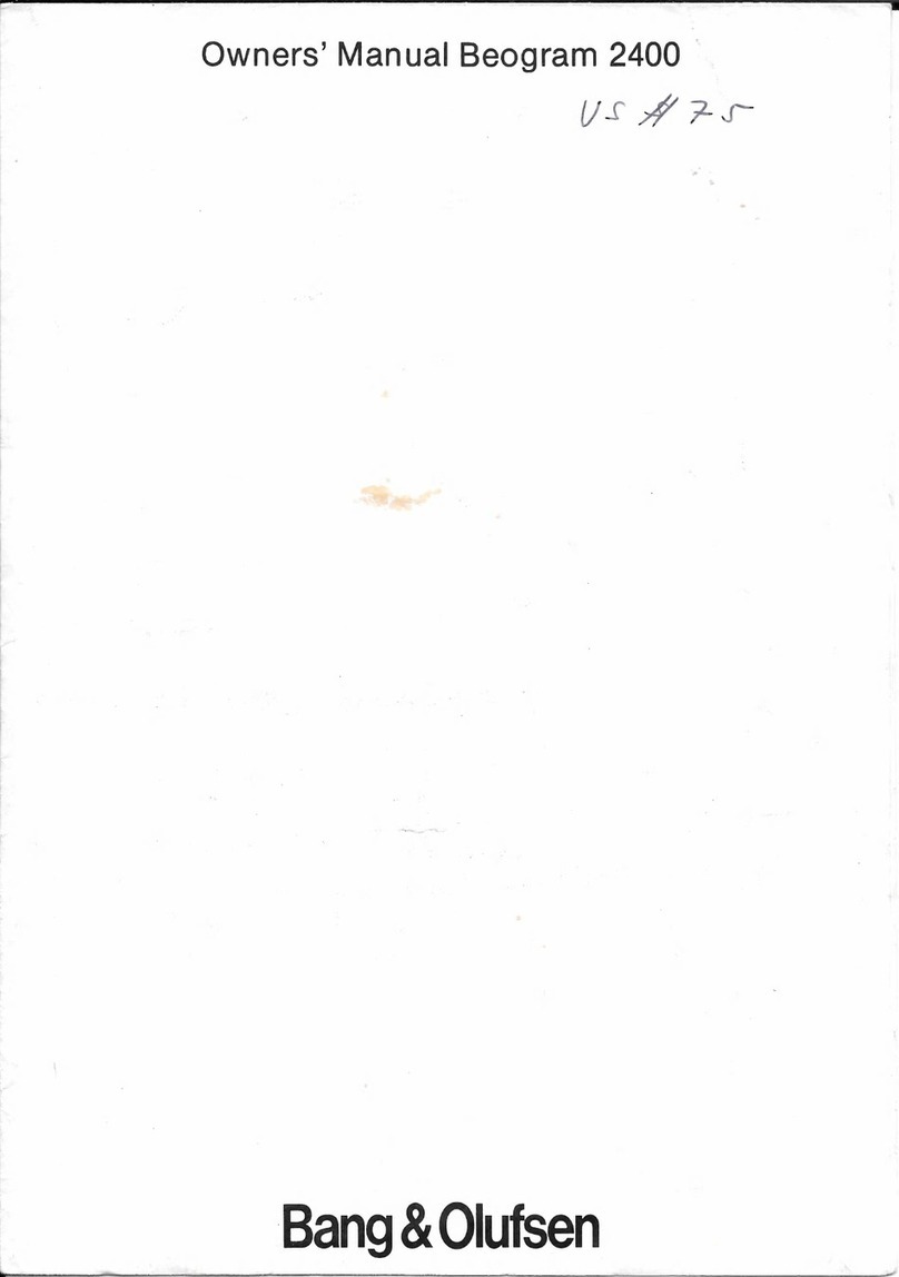 Bang & Olufsen beogram 2400 User manual