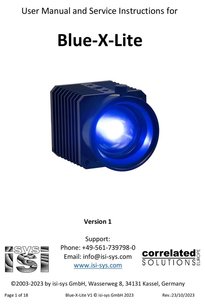 iSi Correlated solutions Blue-X-Lite User manual and service instructions