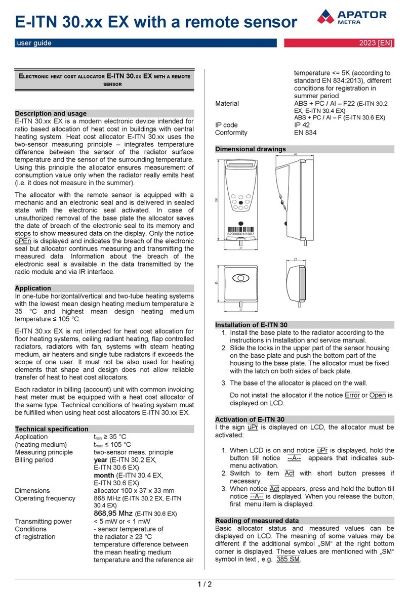 Apator Metra E-ITN 30 EX Series user guide