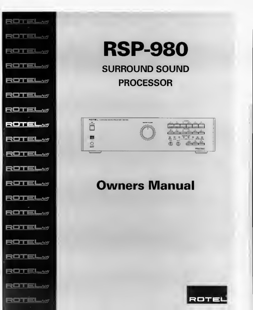 Rotel Dolby Pro Logic RSP 980 User manual