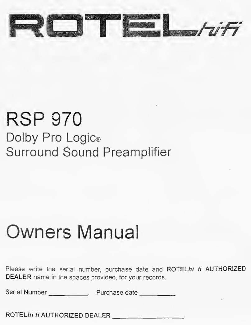 Rotel Dolby Pro Logic RSP 970 User manual